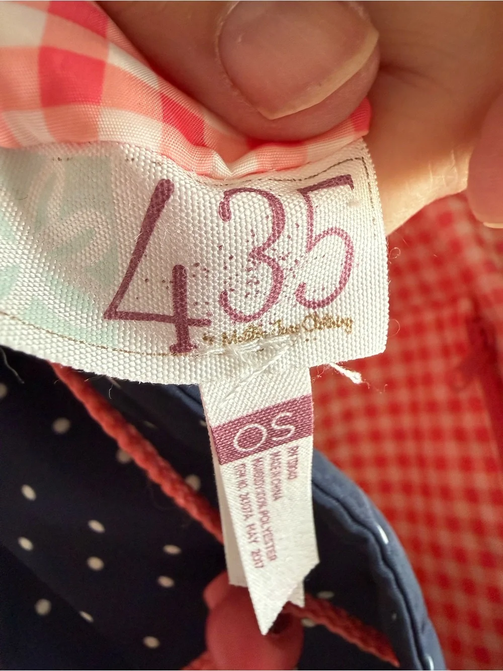 Matilda Jane 435 A+ Navy Blue & Pink gingham Backpack